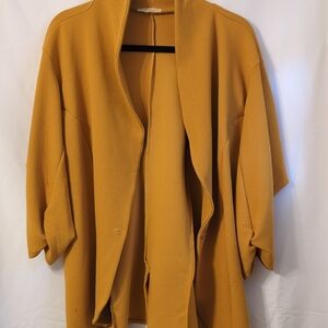 Amazon Mustard Open-Front Knit Cardigan